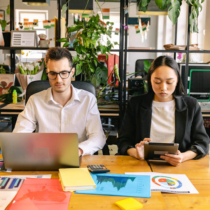 Enterprise team working on AI solutions