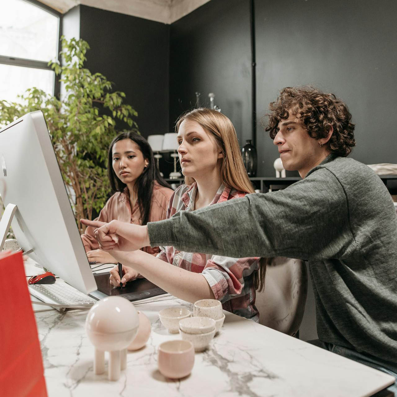 Team collaborating on AI innovation